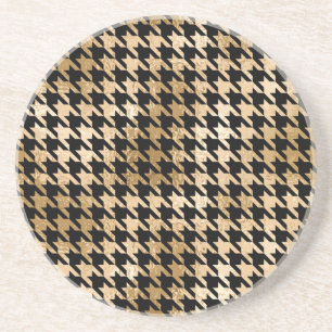 Dessous De Verre En Grès L'or métallique accroche la dent, motif de mode.