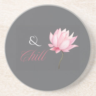 Dessous De Verre En Grès Lotus de rêve “& Chill”, Cadeau de bien-être relax