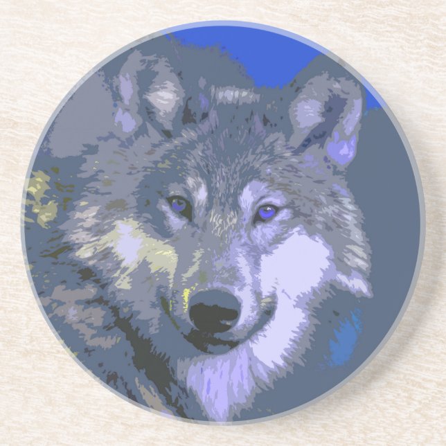 Dessous De Verre En Grès Loup 036 (Devant)