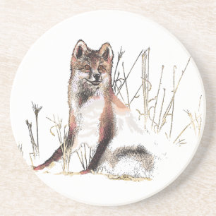 Dessous De Verre En Grès Loup d'hiver