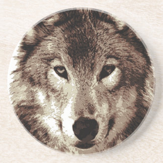 Dessous De Verre En Grès Loup gris
