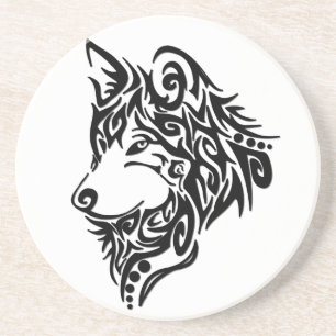 Dessous De Verre En Grès Loup tribal