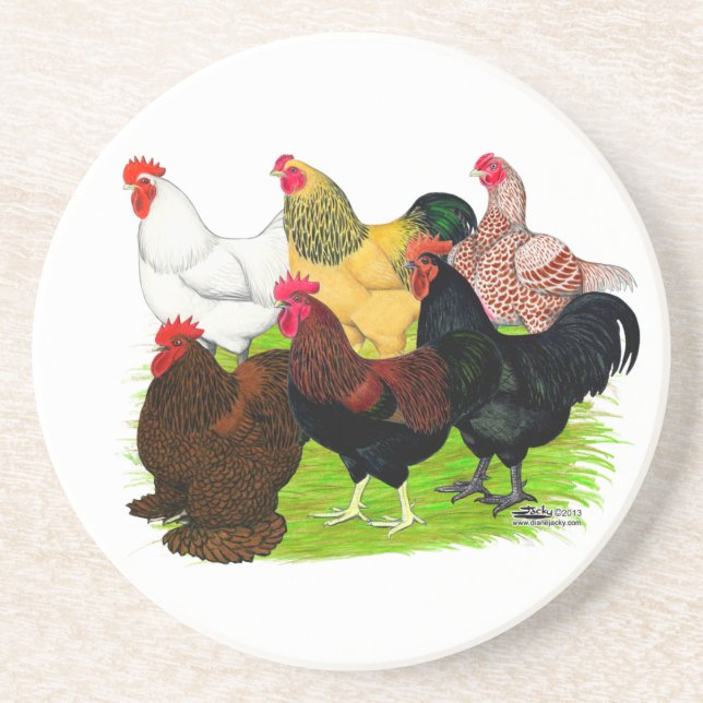 Dessous De Verre En Grès Lourd ajout de coq (Devant)