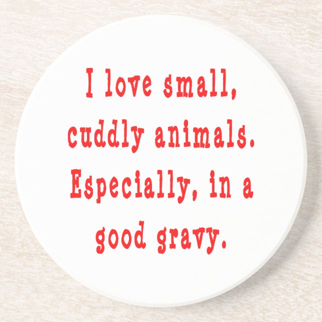 Dessous De Verre En Grès Love Cuddly Animals in Good Gravy (Devant)
