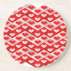 Dessous De Verre En Grès Love Heart Motif