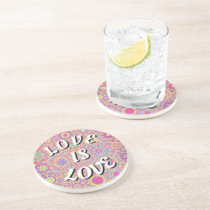 Dessous De Verre En Grès Love Is Love Pride Montagnes Russes