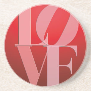 Dessous De Verre En Grès Love Romance Rouge rose