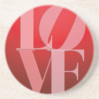 Dessous De Verre En Grès Love Romance Rouge rose