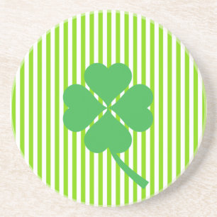 Dessous De Verre En Grès Lucky Four Leaf Shamrock Design-87906