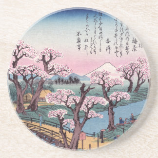 Dessous De Verre En Grès Lueur de soirée au pont de Koganei, Ando Hiroshige