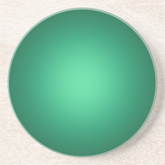 Dessous De Verre En Grès Lumière blanche sur vert (Devant)