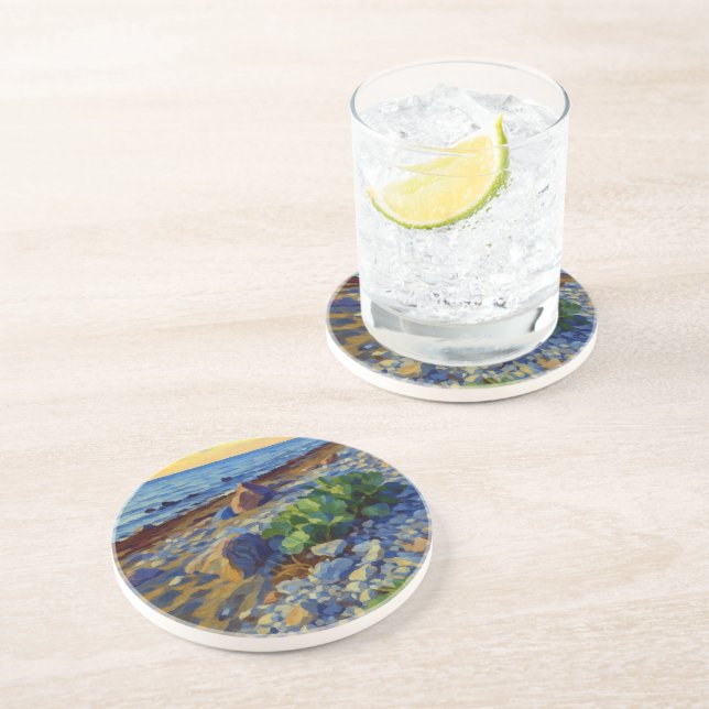 Dessous De Verre En Grès Lumière du soir sur la côte de Vormsi (Côté)