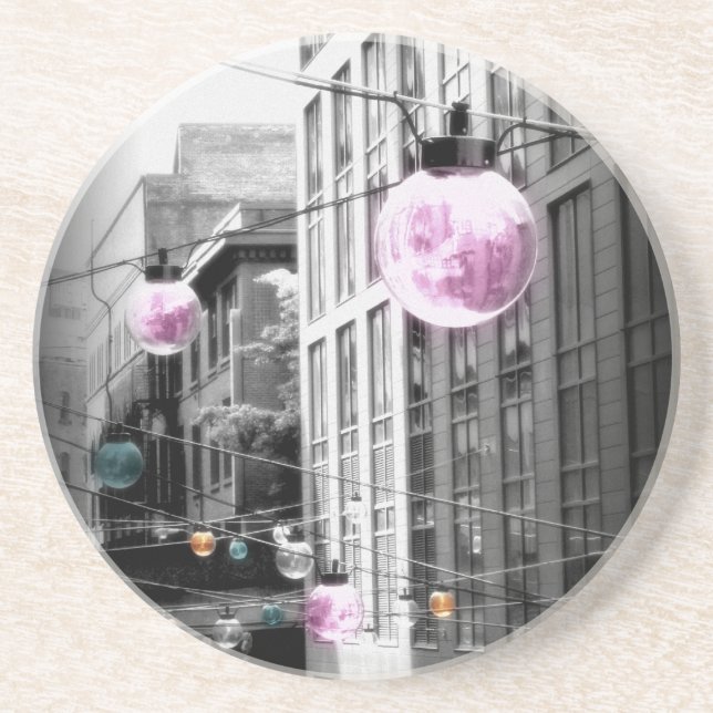Dessous De Verre En Grès Lumières de rue Urban Art (Devant)