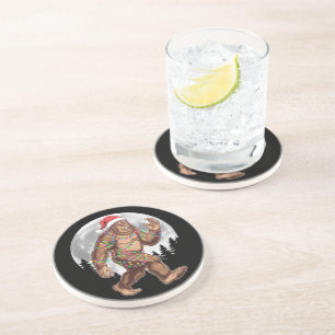 Dessous De Verre En Grès Lumières de sapin de Noël Bigfoot Père Noël Xmas S