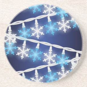 Dessous De Verre En Grès Lumières en forme de flocon de neige