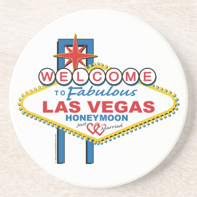 Dessous De Verre En Grès Lune de miel de Las Vegas (Devant)