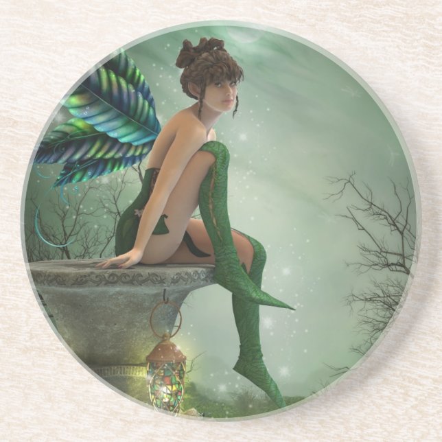 Dessous De Verre En Grès Lune Fée (Devant)