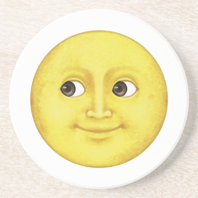Dessous De Verre En Grès Lune jaune - Emoji (Devant)