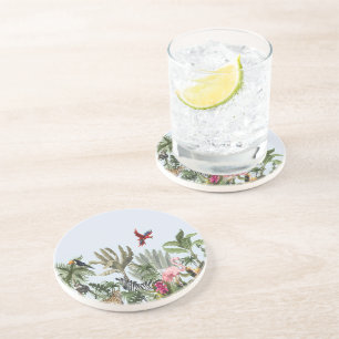 Dessous De Verre En Grès Lush Tropical Round Coaster Set - Jungle Cactus