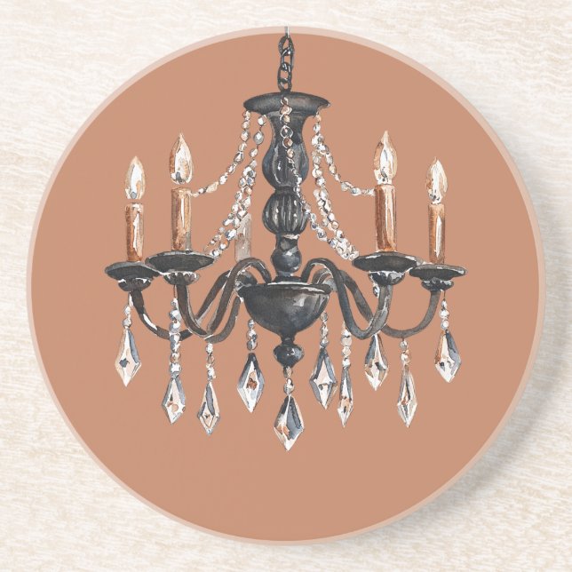 Dessous De Verre En Grès Lustre Noir Marron (Devant)