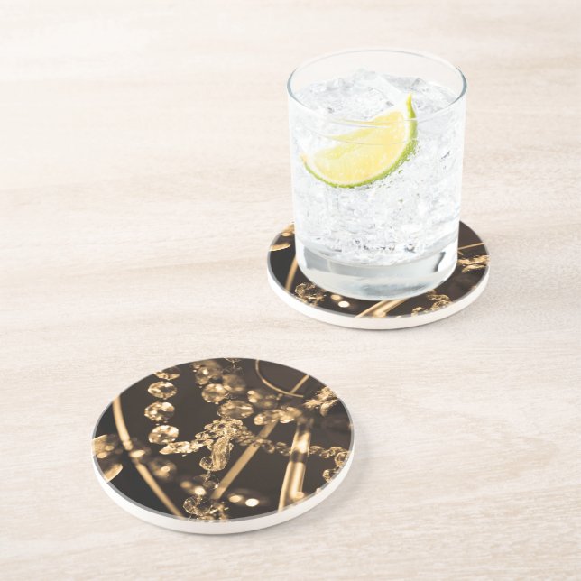 Dessous De Verre En Grès Lustre Sepia Crystal (Côté)