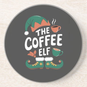 Dessous De Verre En Grès Lutin de café Noël drôle de caféine Amoureux de No