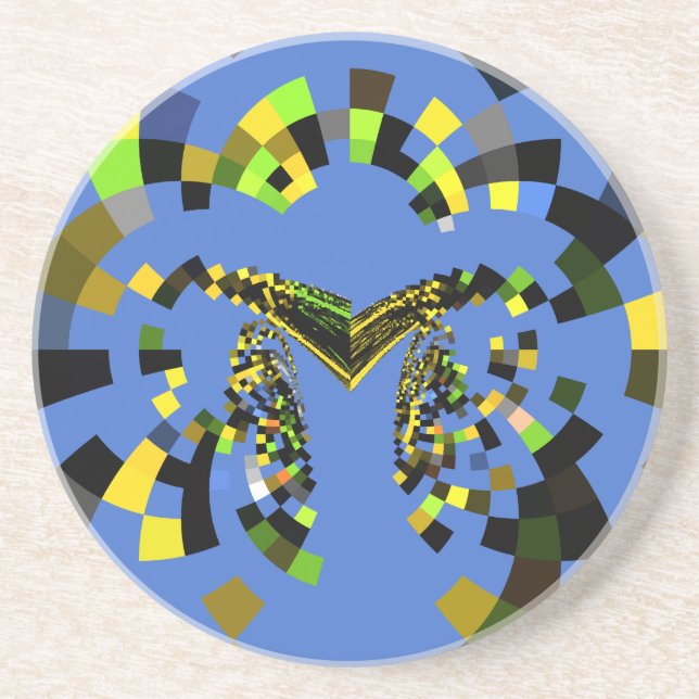 Dessous De Verre En Grès M Bleu (Devant)