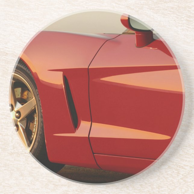 Dessous De Verre En Grès Ma Corvette rouge (Devant)