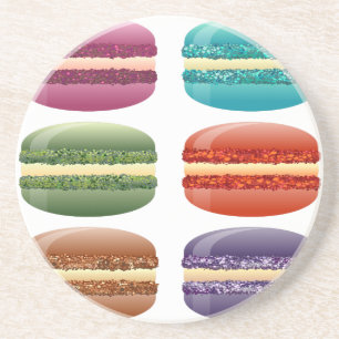Dessous De Verre En Grès macarons arc-en-ciel