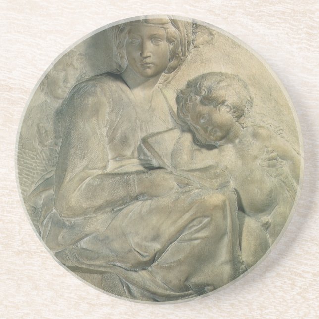 Dessous De Verre En Grès Madonna et Enfant, Tondo Pitti par Michelangelo (Devant)