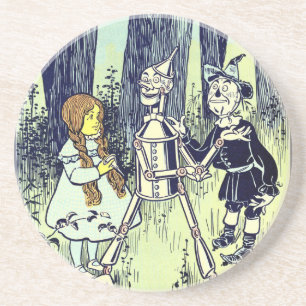 Dessous De Verre En Grès Magicien vintage d'Oz, Dorothy rencontre le Tinman