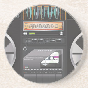 Dessous De Verre En Grès Magnétophone à cassettes Boombox