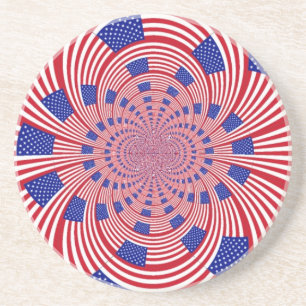 Dessous De Verre En Grès Magnifique Drapeau des États-Unis Kaleidoscope