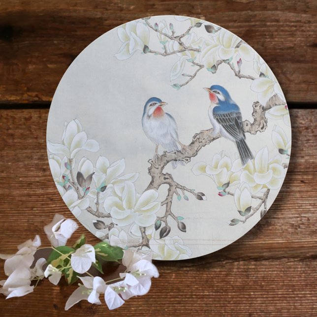 Dessous De Verre En Grès Magnolia blanche (Créateur téléchargé)