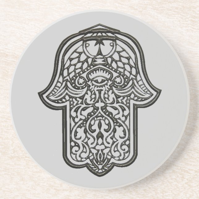 Dessous De Verre En Grès Main de henné de Hamsa (Original) (Devant)