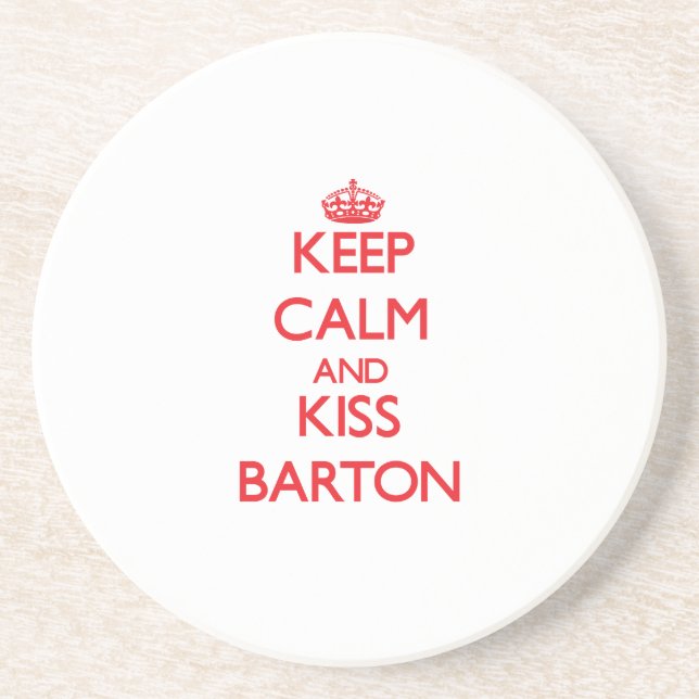 Dessous De Verre En Grès Maintenez calme et baiser Barton (Devant)