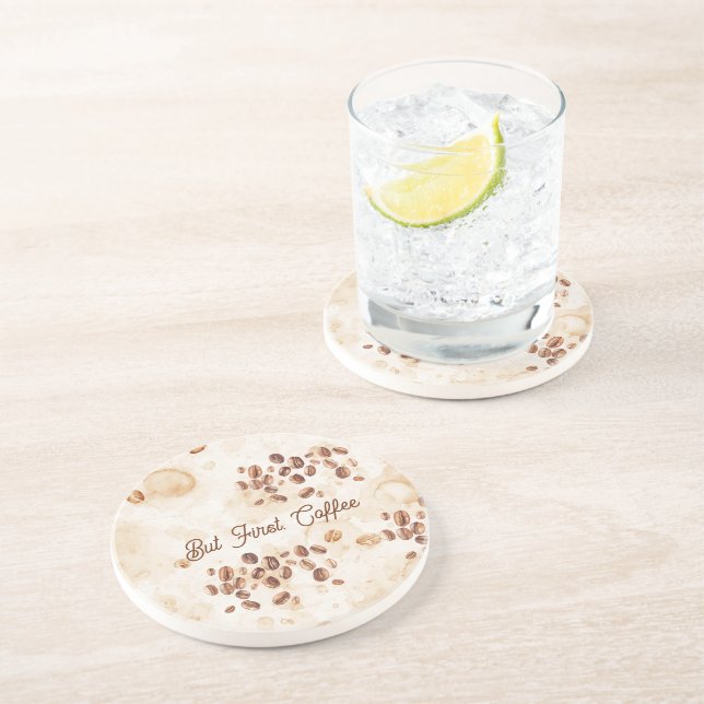 Dessous De Verre En Grès Mais d'abord, du café (Côté)