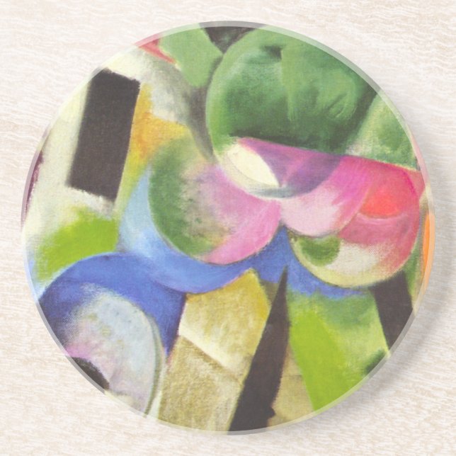Dessous De Verre En Grès Maison avec des arbres par Franz Marc, Beaux-arts  (Devant)