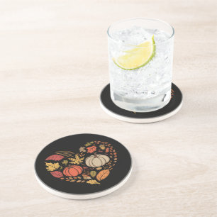 Dessous De Verre En Grès Maison de cœur d'automne Cottagecore Cœur de citro