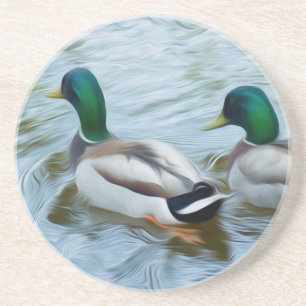 Dessous De Verre En Grès Mallard Ducks