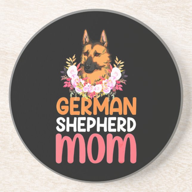 Dessous De Verre En Grès Maman Allemand Shepard Berger Chien (Devant)