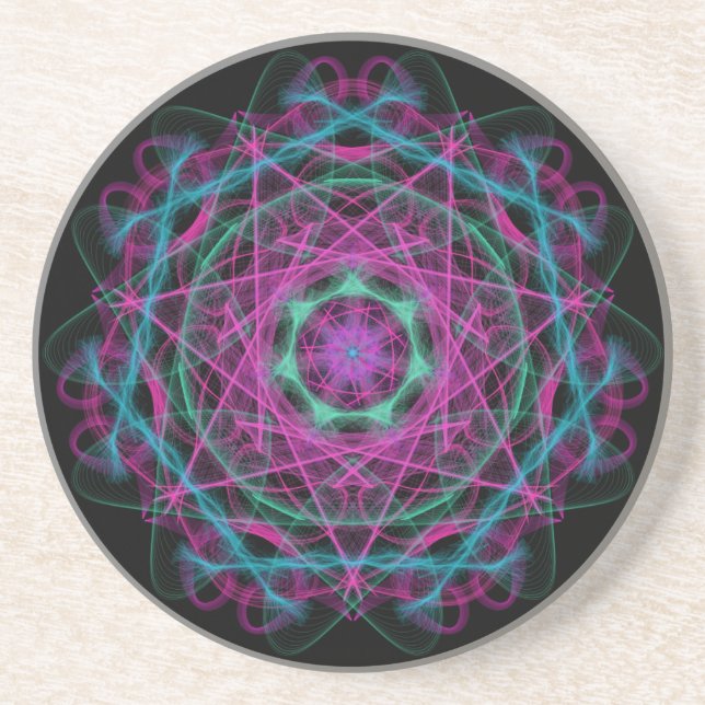 Dessous De Verre En Grès Mandala Abstrait (Devant)