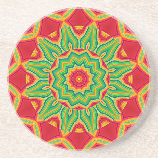 Dessous De Verre En Grès Mandala Beverage Coaster (Devant)