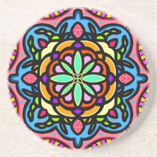 Dessous De Verre En Grès Mandala coloré