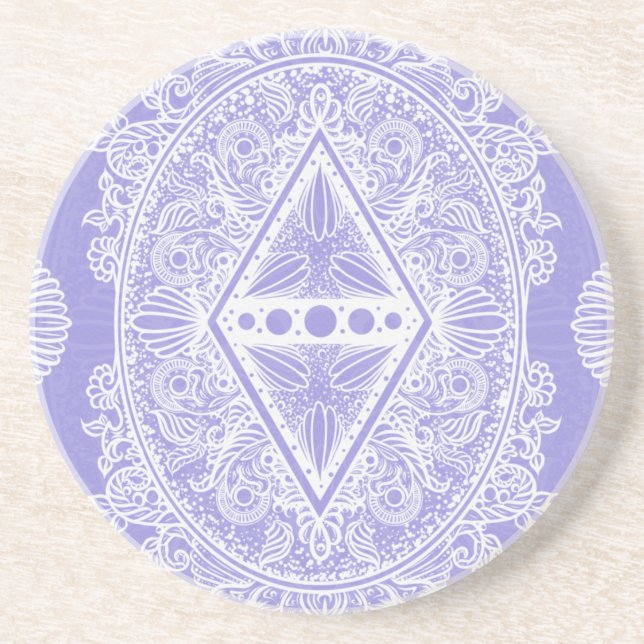 Dessous De Verre En Grès Mandala de diamant céleste (Devant)