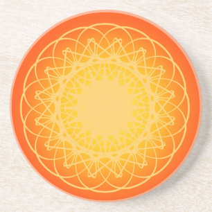 Dessous De Verre En Grès Mandala de Maîtrise de Soi