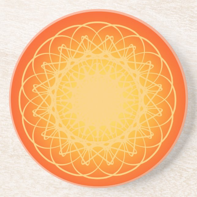 Dessous De Verre En Grès Mandala de Maîtrise de Soi (Devant)