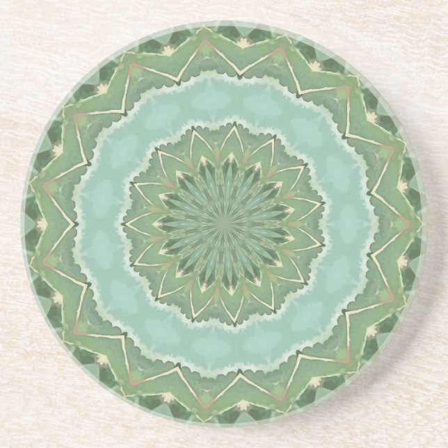 Dessous De Verre En Grès Mandala Succulent (Devant)