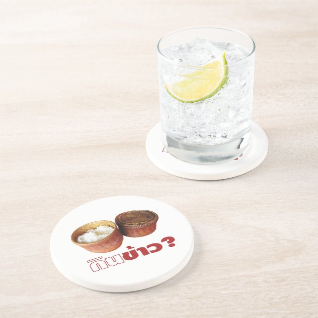 Dessous De Verre En Grès Mange Du Riz ? [Gin Khao ? ] ... Thai Lao Isan (Côté)