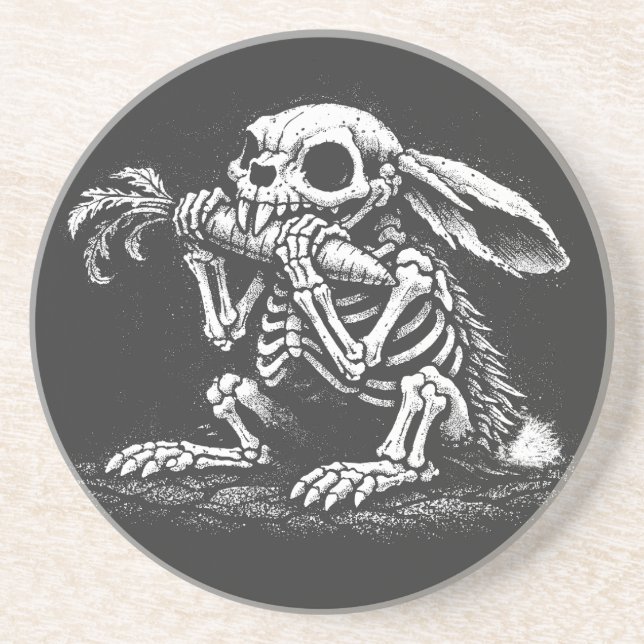 Dessous De Verre En Grès Manger des légumes – Lapin mort par BurnsInHell (Devant)